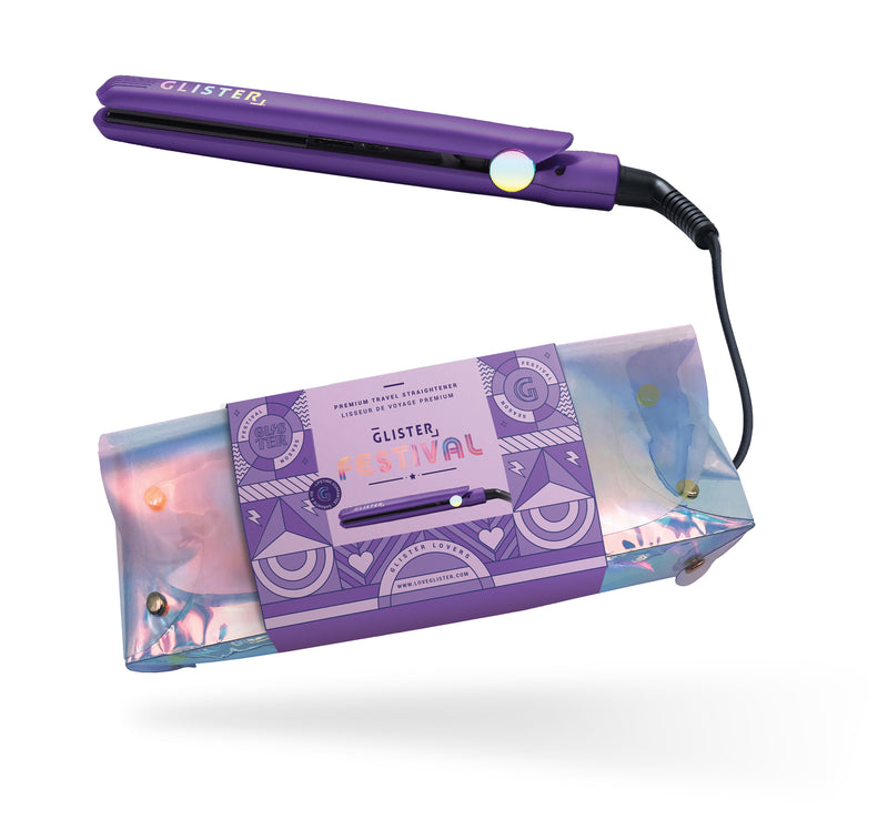 Limited Edition Festival Flat Iron with Holographic Bandolier Bag Glister