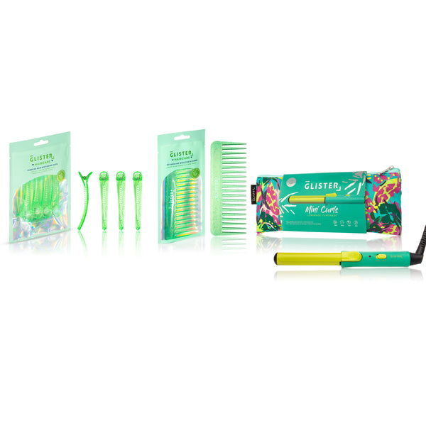 7 PC Complete Travel curl set (Green)