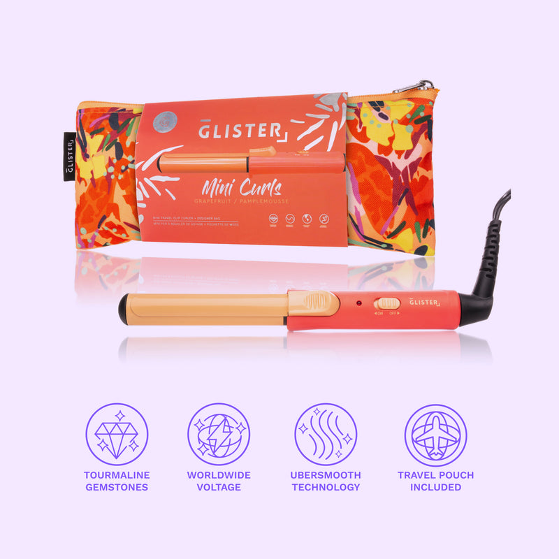 “Mini Curls” Travel Clip Curler with Carrying Pouch