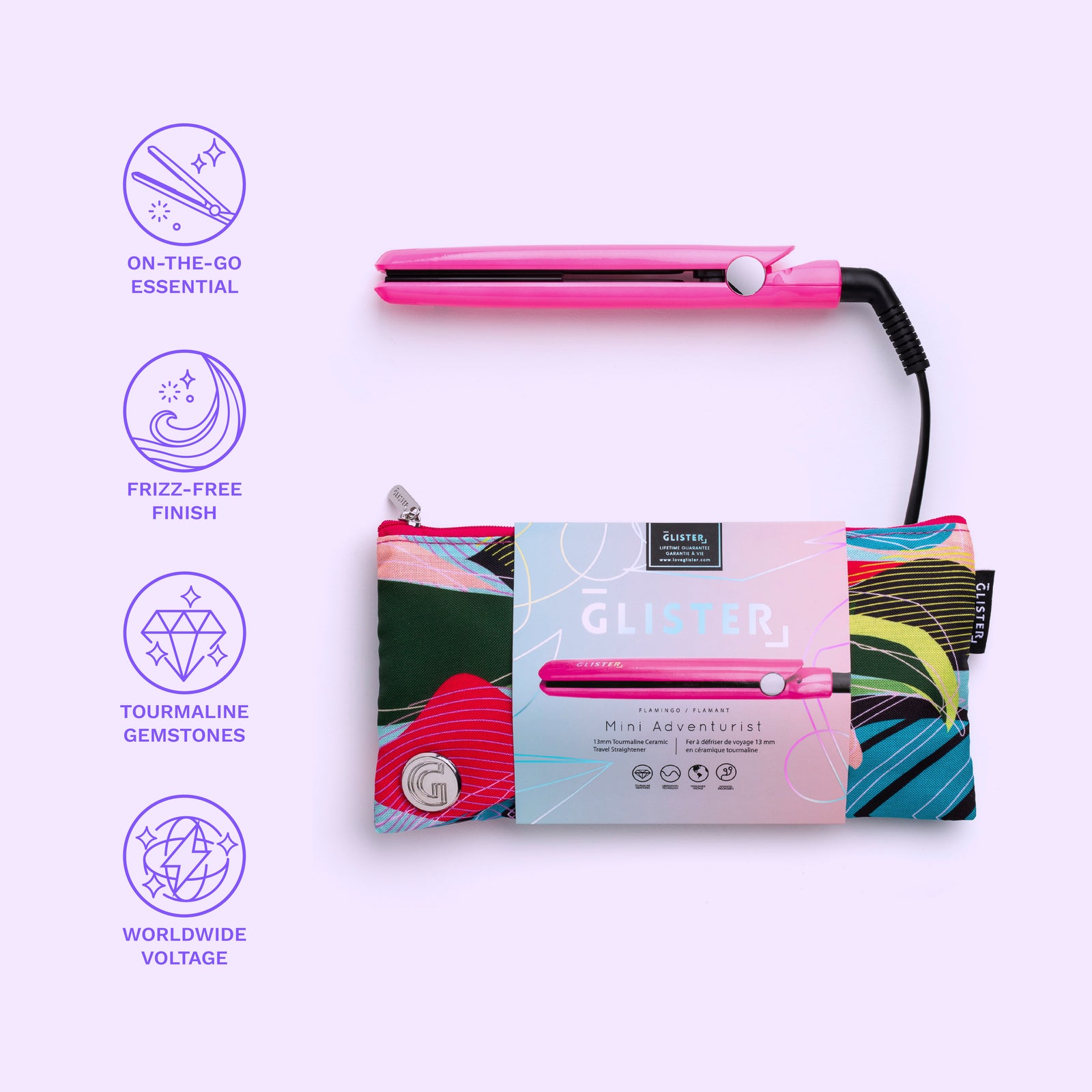 Mini Adventurist Flat Iron (with Travel Carrying Bag) – Glister display picture 1