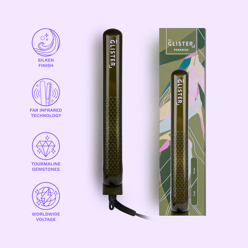 Paradise 1.25" Flat Iron with Tourmaline Gemstone Infusion