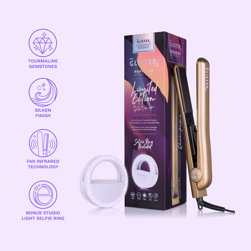 Limited Edition 1.25" "Paradise After Dark" Flat Iron (with Selfie Ring Included)