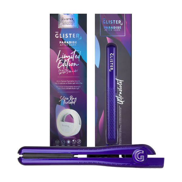 Limited Edition 1.25" "Paradise After Dark" Flat Iron (with Selfie Ring Included) - Ultraviolet