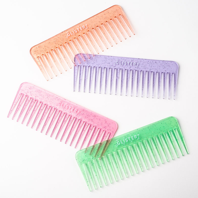 "Sparkle" Wide Tooth Detangling Comb - Green